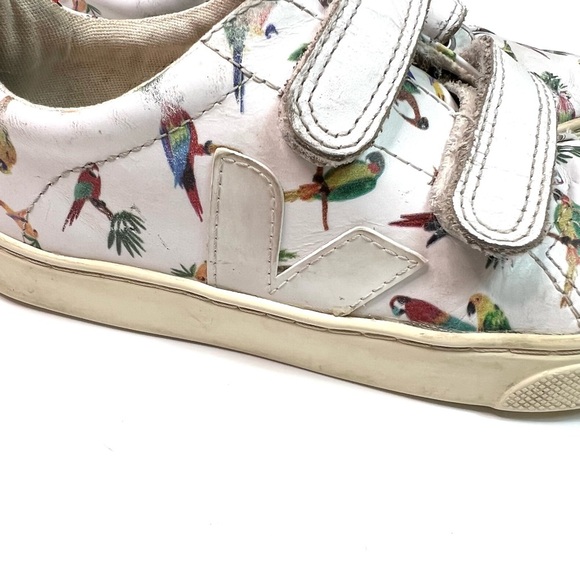 RARE Veja x G. Kero Kids Parrot Leather Sneakers Velcro Size 32 - US 1 - Picture 5 of 12